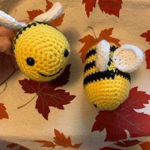 Set of Hand crafted crocheted bee buddies
